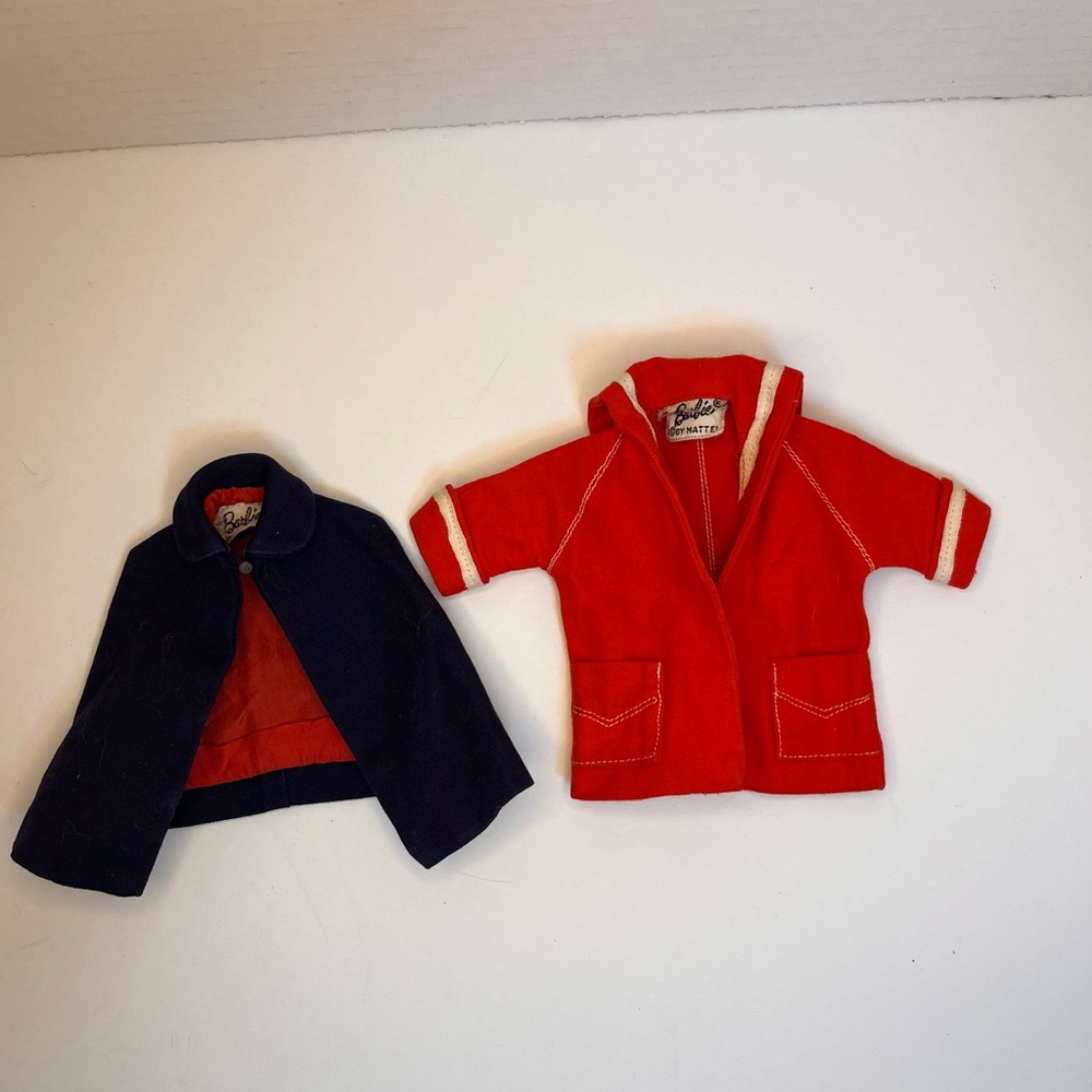 Vintage 1960s  Mattel Barbie 991 Registered‎ Nurse Cape Blue 963 Resort Coat Red